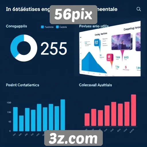 Estatísticas de usuários e engajamento no 56pix